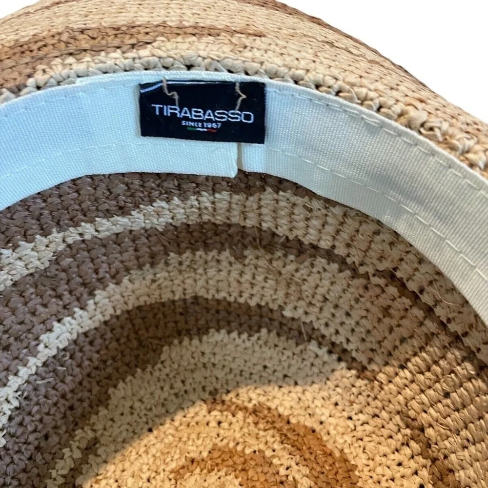 Tirabasso Made In Italy TWO TONES Sun‎ Hat With Ribbon